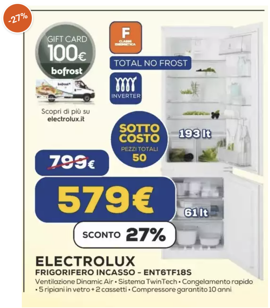 Scopri i migliori frigoriferi in offerta Electrolux Euronics